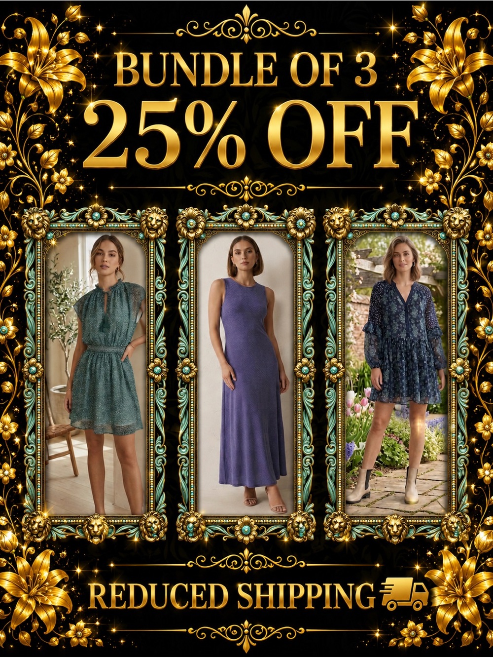 Bundle of 3, 25% OFF + Reduced Shipping! - Women's Summer Dresses, Medium